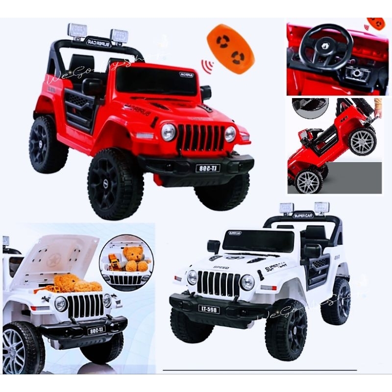 Ready Stock JEEP Kid Electric Kids Ride On Car 2 Seats With Remote ...