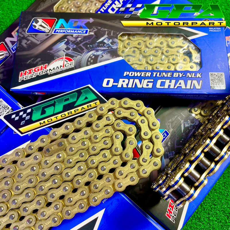NLK PERFORMANCE ORING GOLD CHAIN RANTAI 415 428 132L PIN RANTAI ORING ...