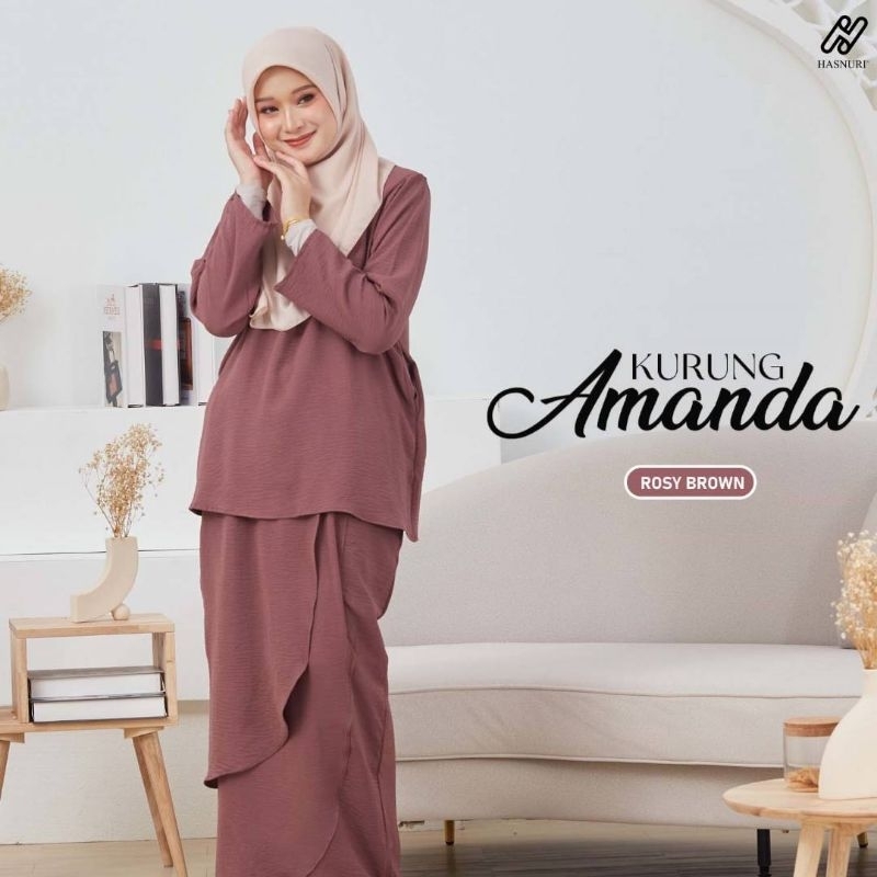 🇲🇾 Kurung Amanda New Design Dress Raya Viral Ootd Melayu Moden Baju 