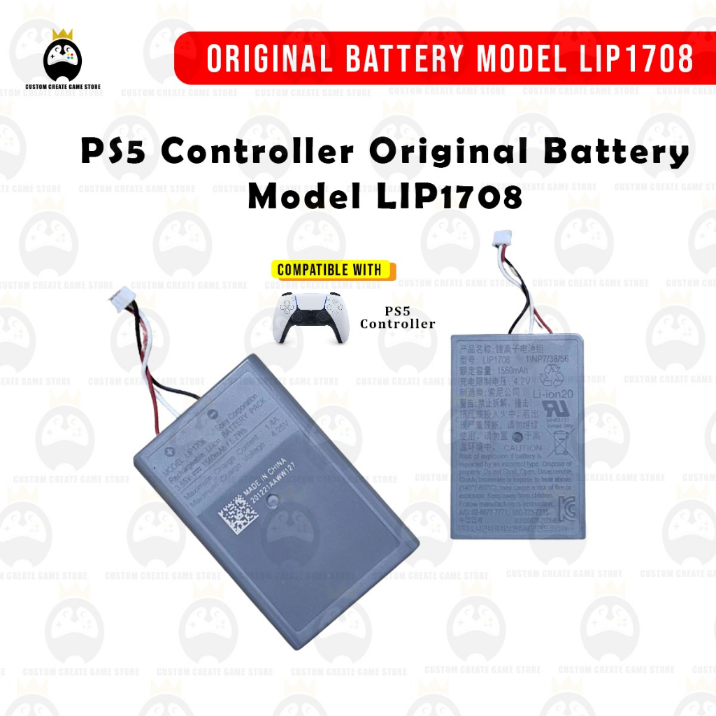 PS5 DS5 Controller Wireless Rechargeable Original Bateri Battery ...
