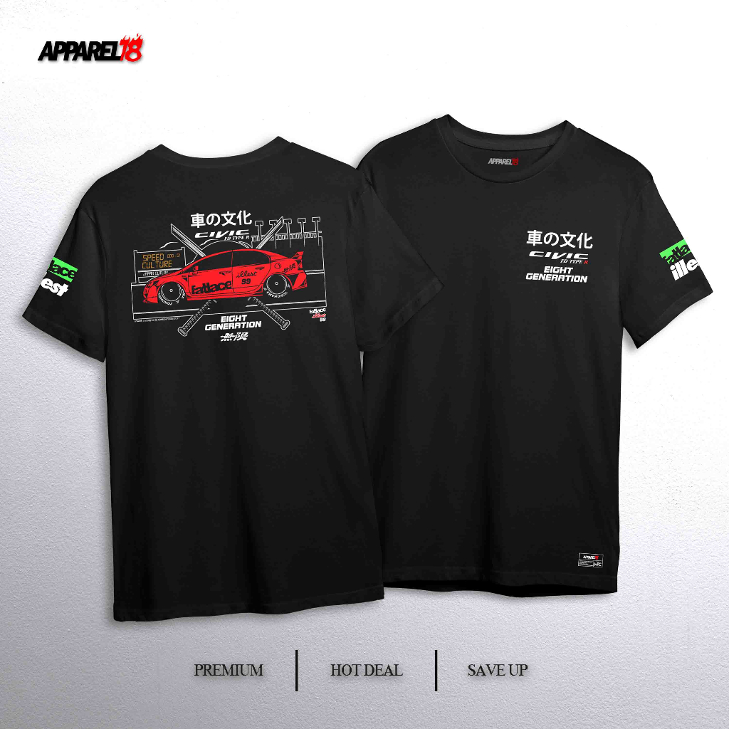 [GRAPHIC TEE] T-Shirt Civic FD Type R V8y Custom Design (XS-5XL)Black ...