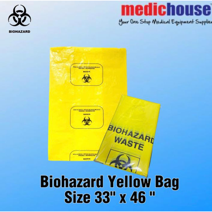 Biohazard Clinical Waste Plastic Bag (size33''x46'')/10 pcs/pck