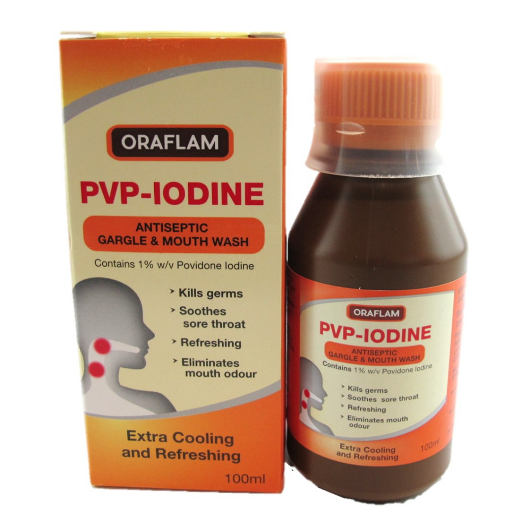 Oraflam PVPIodine 100ml Antiseptic Gargle & Mouth Wash Shopee Malaysia