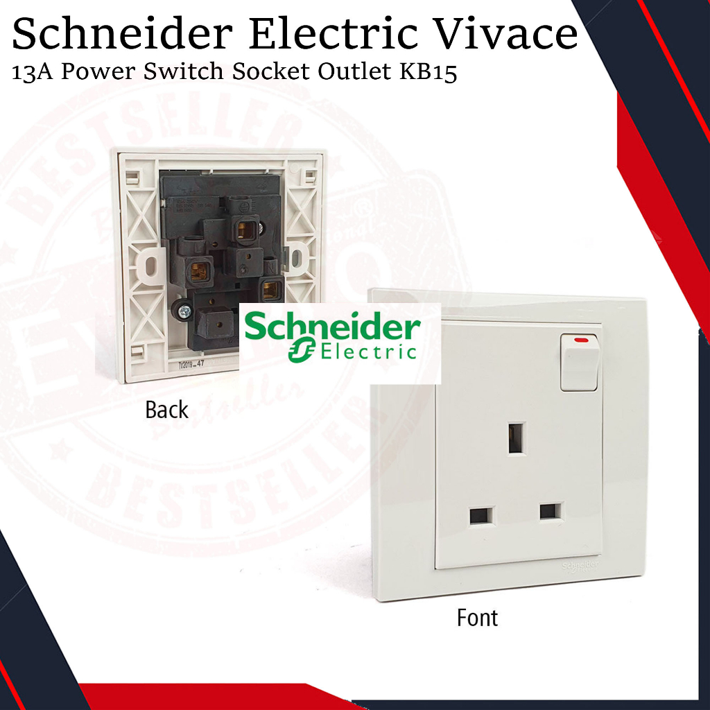 13A SWITCH SOCKET OUTLET SCHNEIDER VIVACE KB15 | Shopee Malaysia