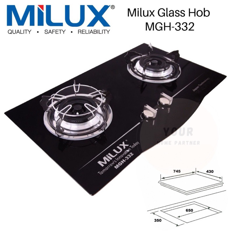Milux Built In Glass Hob Tempered Glass MGH-332 | Shopee Malaysia