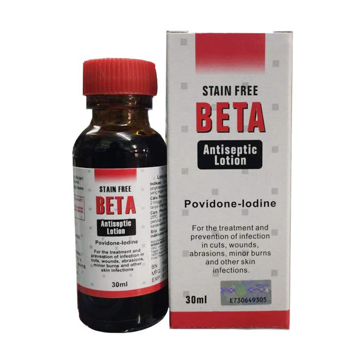 BETA ANTISEPTIC LOTION 30MLSTAIN FREE POVIDONEIODINE for treatment