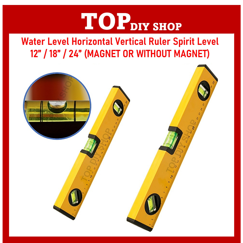 / Without Water Level Horizontal Vertical Ruler