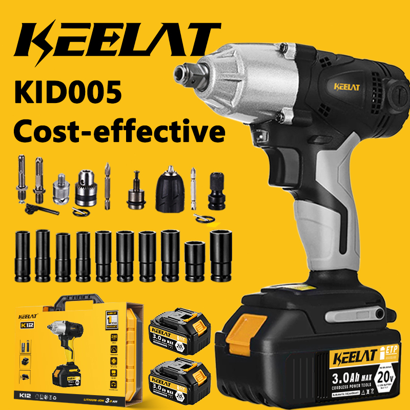 KEELAT KID005 1/2" 1/4" Cordless Impact Wrench Electric Impact Wrench