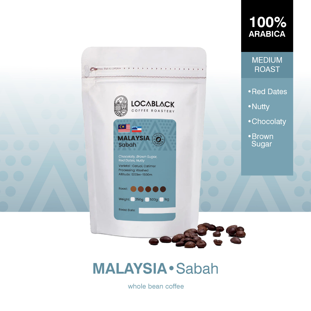 LOCABLACK COFFEE ROASTERY Coffee Bean Malaysia Sabah 250G 100 Arabica Freshly Roasted