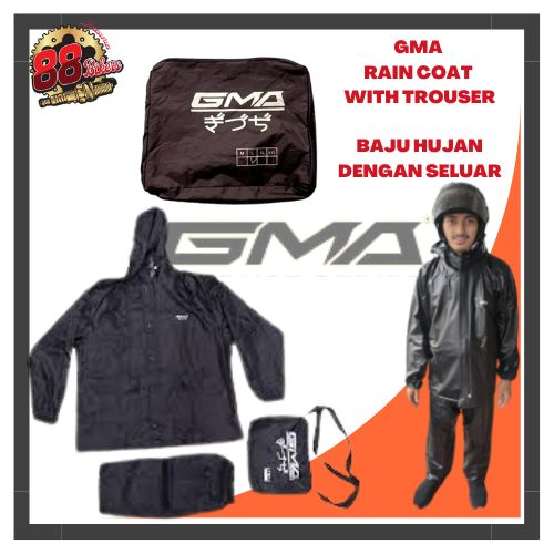 HIGH QUALITY GMA RAIN COAT SET GMA BAJU HUJAN SET FULL PVC WITH TROUSER ...