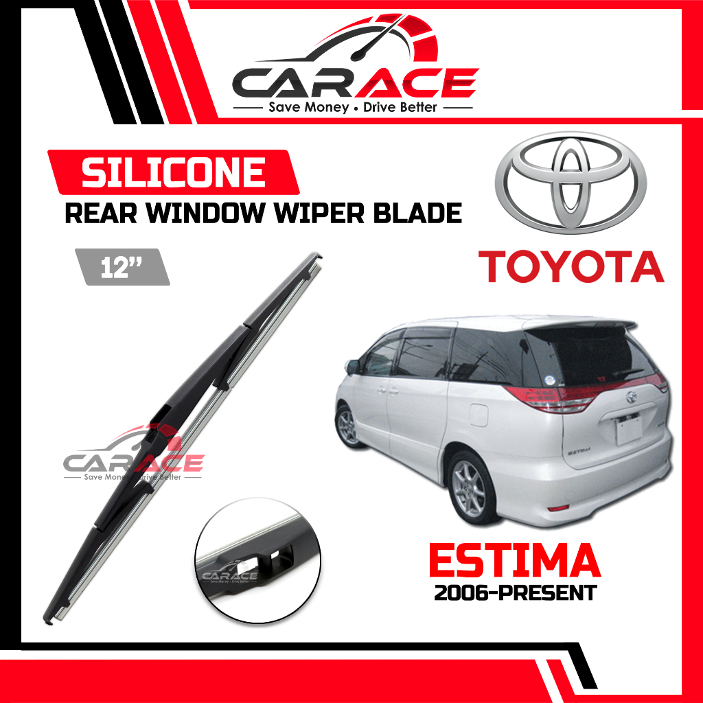 TOYOTA ESTIMA 12" Rear Window SILICONE Wiper Blades Wiper Belakang