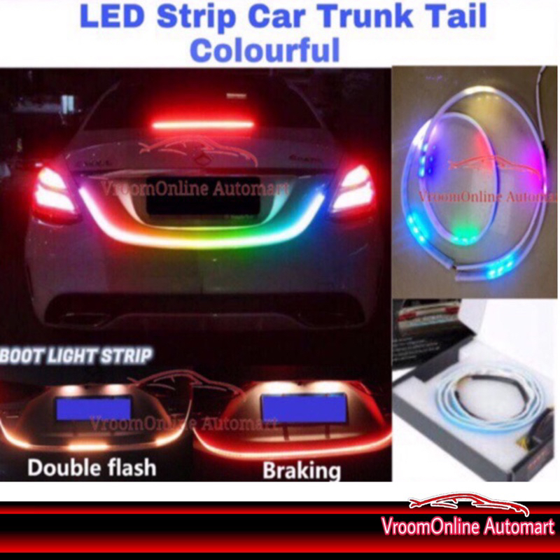 RGB Colorful LED Strip Car Trunk Tail | Shopee Malaysia