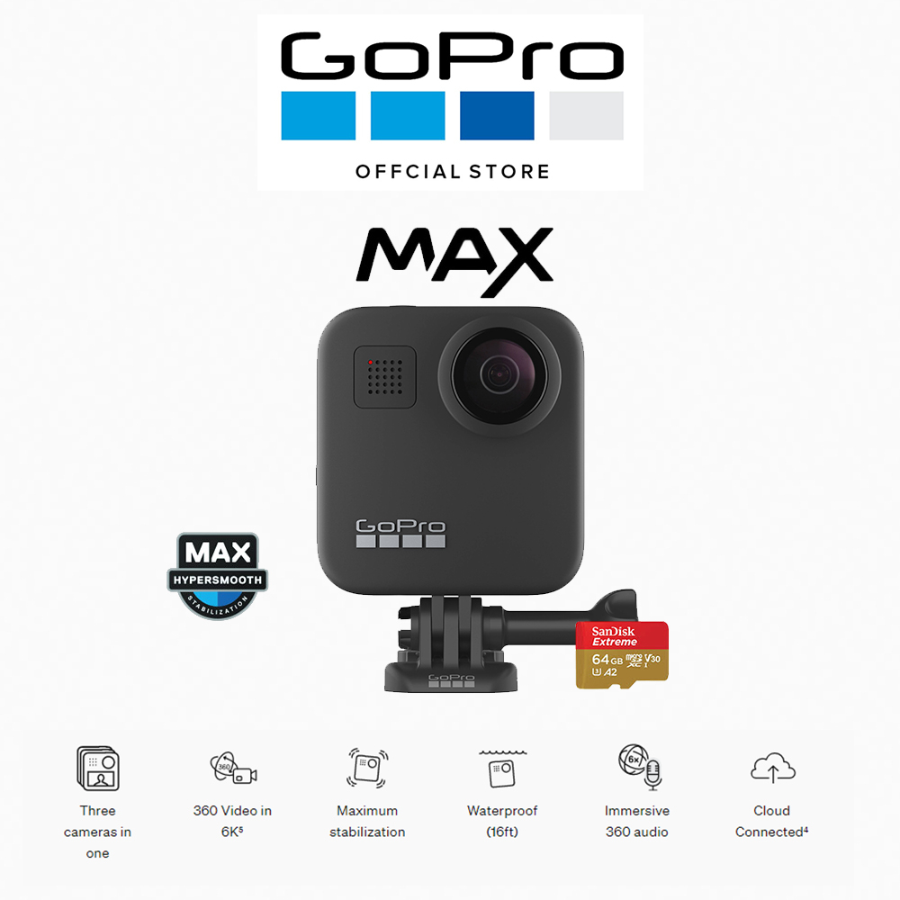 GoPro MAX 360 Action Camera (Waterproof + Stabilization)