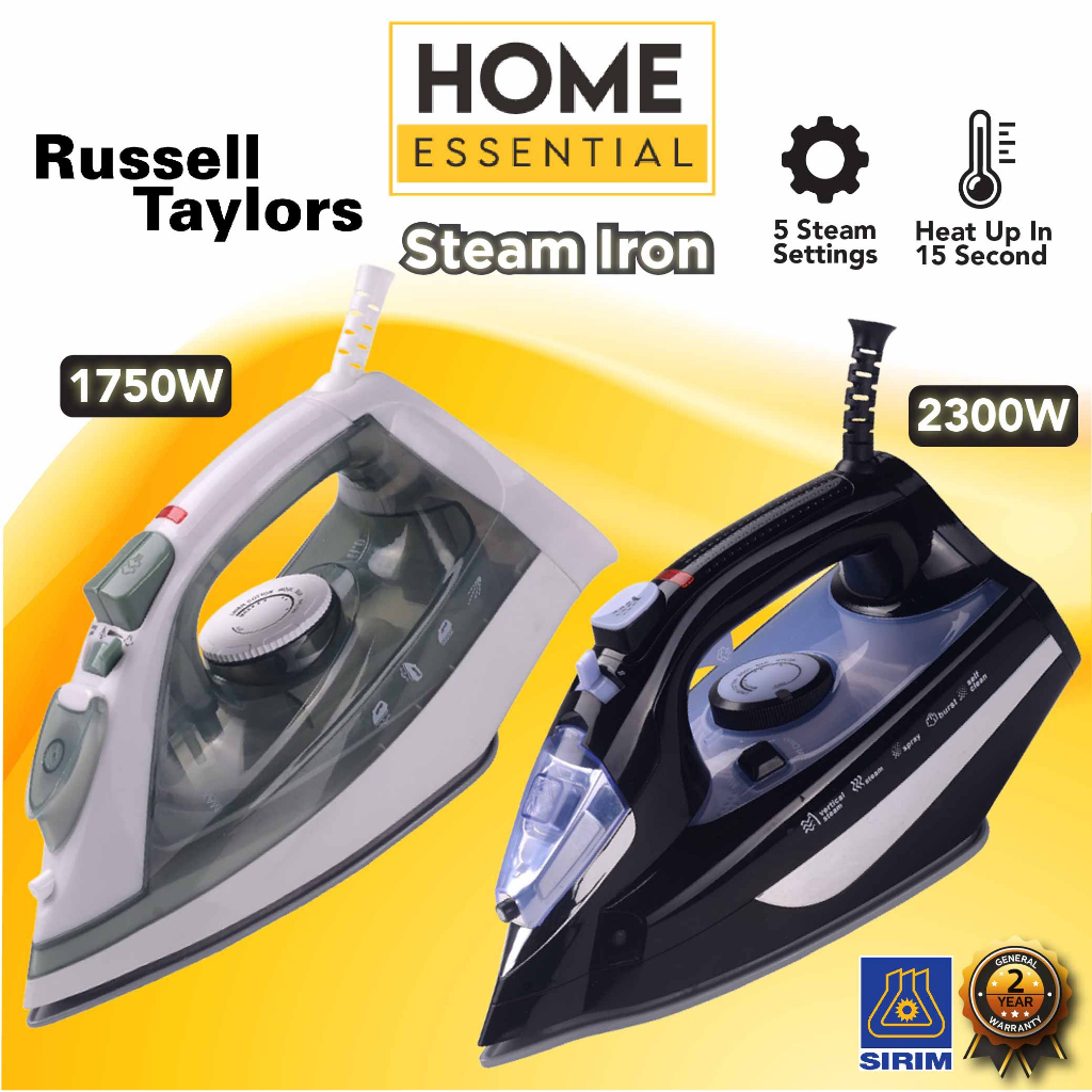 Russell Taylors Steam Iron with NonStick Soleplate 1750W SI10 2300W