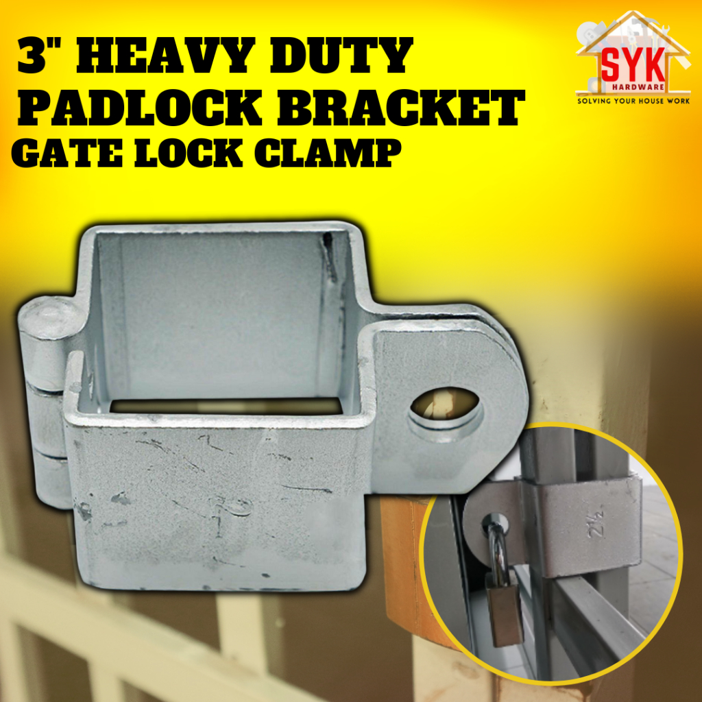 SYK 3" Heavy Duty Metal Padlock Bracket Gate Door Lock Clamp Security