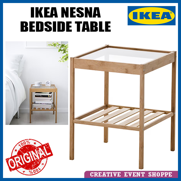 IKEA NESNA Bedside Table Bamboo Side Table Meja Sisi 36x35cm Shopee