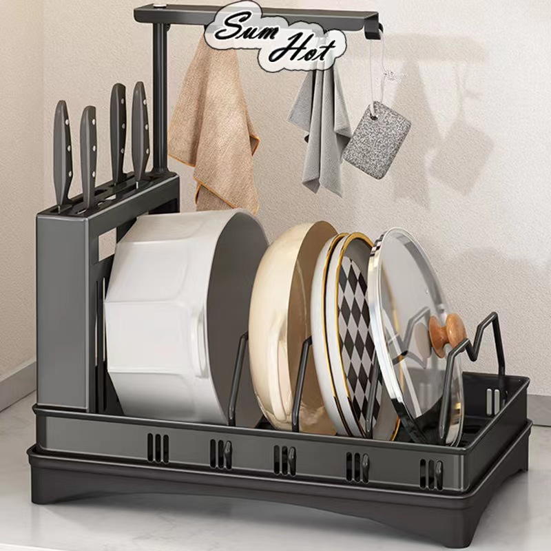 Dish Rack Knife Holder Storage Rack Spoon Holder Rak Pisau Serbaguna