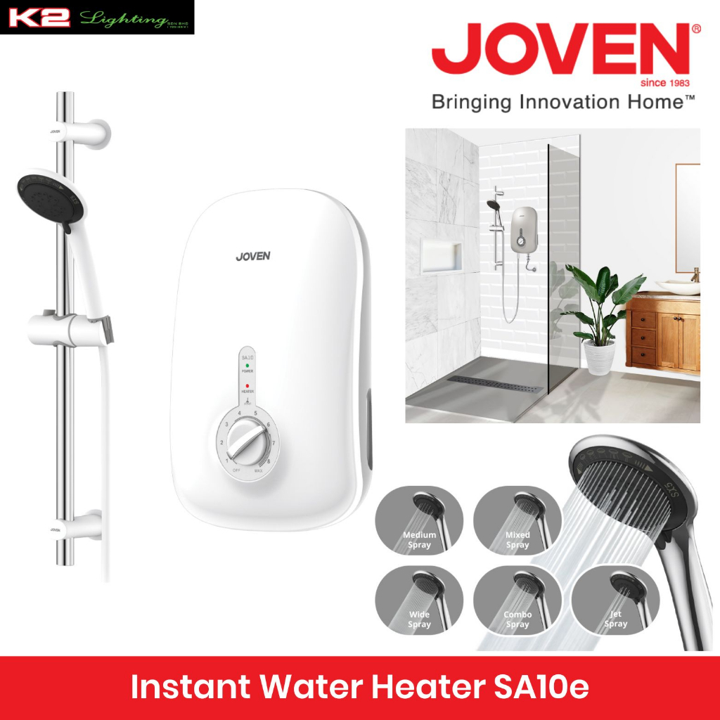 JOVEN Water Heater SA10E Instant Water Heater White Shopee Malaysia