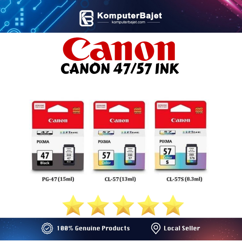 Canon PG-47 Black / CL-57 Color / CL-57(S) Ink Cartridge Printer E410 ...