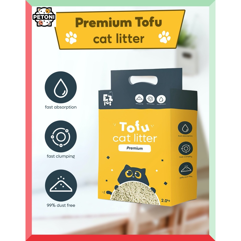 EzPet Premium Cat Litter Pasir Kucing Tofu Cat Litter Toilet Kucing