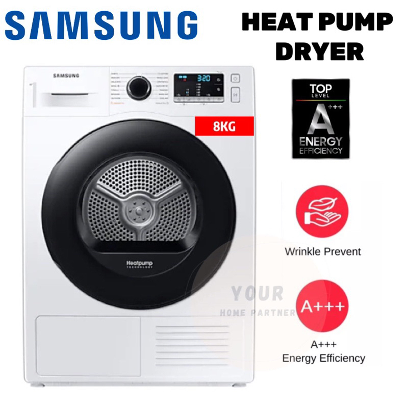 Samsung Heat Pump Dryer 8KG DV80TA220AE/FQ Shopee Malaysia