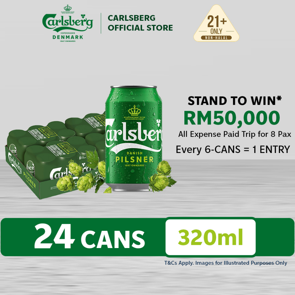 Carlsberg Danish Pilsner Beer Can Pilsner Lager Beer 5.0 Alcohol