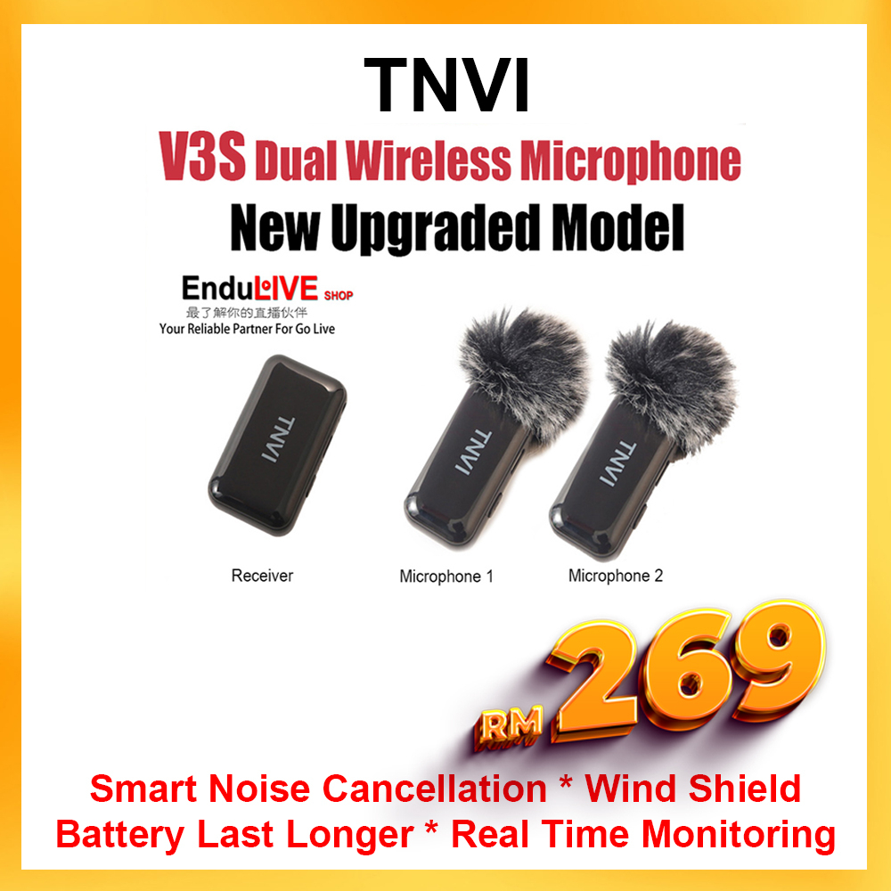 TNVI V3/V5 Wireless Microphone Original (Ready Stock Malaysia) Shopee