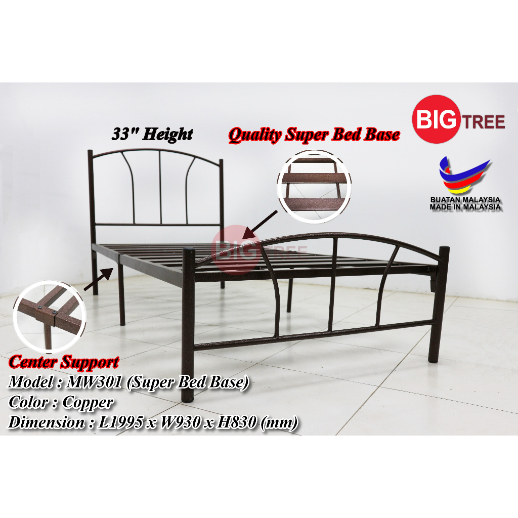 Big Tree Super Bed Base Powder Coated Metal Single Bed Frame / Heavy ...