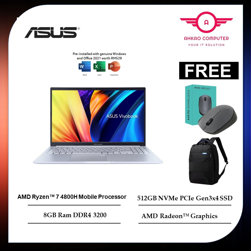 Asus Vivobook 15 M1502I-ABQ274WS 15.6'' FHD Laptop Icelight Silver ...