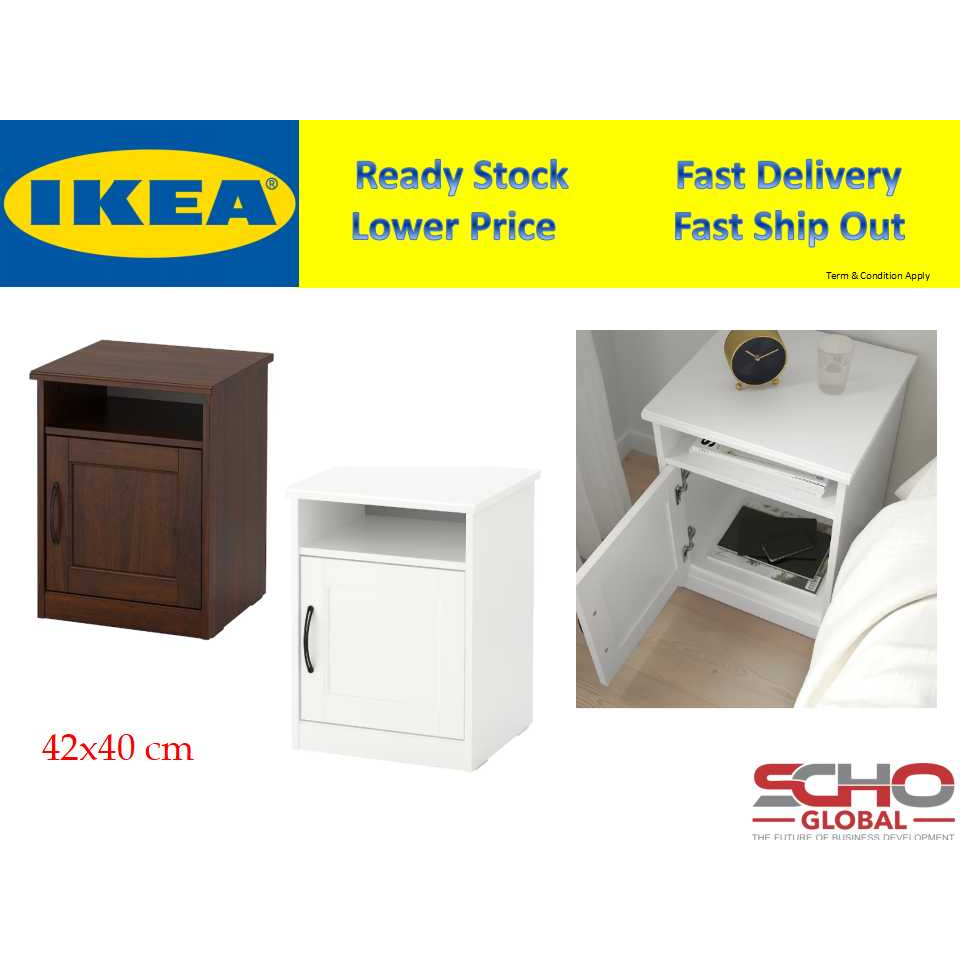 Ikea Songesand Bedside Table Whitebrown 42x40 Cm Shopee Malaysia