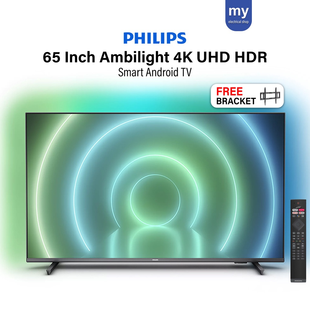 Philips Ambilight TV 65 Inch TV 65PUT7906 4K UHD HDR Android TV Smart