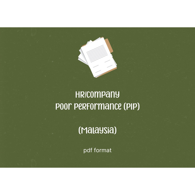 HR Template - Poor Performance (PIP) | Shopee Malaysia