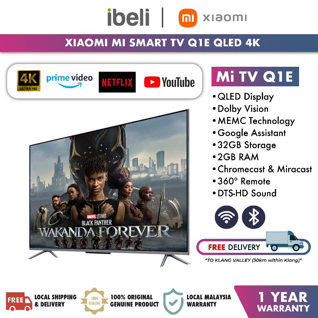 Xiaomi Mi 55 inch Smart TV Q1E QLED 4K Display Television Wifi Google ...