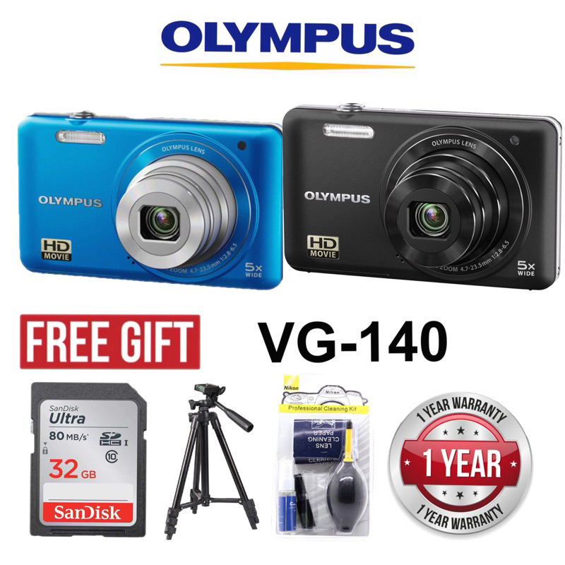 Olympus VG140 VG140 14mp 5x Optical Zoom original camera full combo