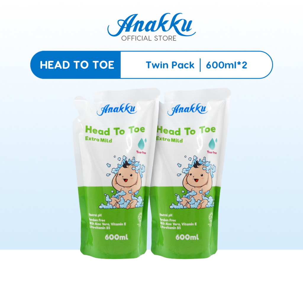 Anakku Baby Bath Head To Toe Refill Pack (600ml x 2 Pack) 175061 Shopee Malaysia