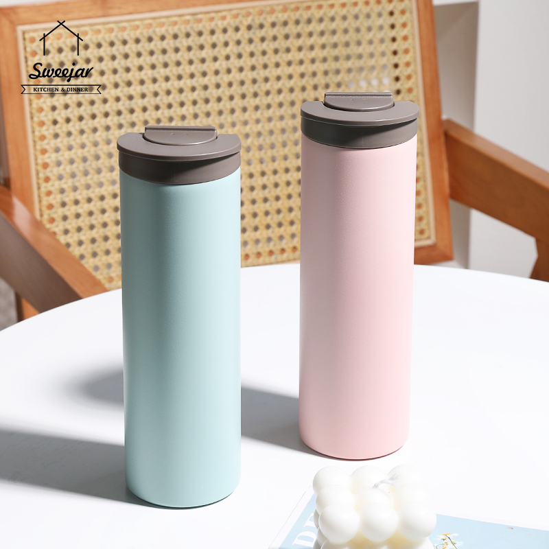 SOING 304 Stainless Steel Thermos Flask Vacuum Insulated Cup Flip Lid