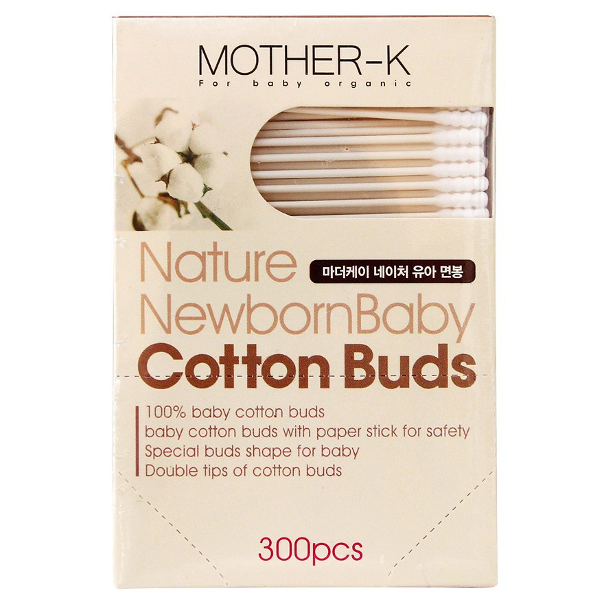 MOTHERK NATURAL NEWBORN BABY COTTON BUDS (300pcs) Shopee Malaysia