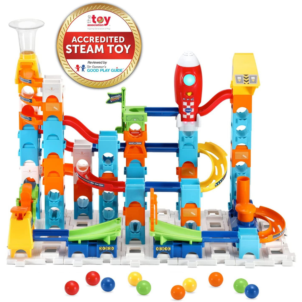 VTech 89 Pcs Marble Rush LaunchPad Set Marble Run Tracks Building Block