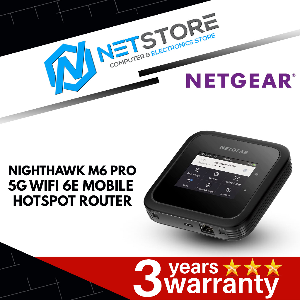 NETGEAR NIGHTHAWK M6 PRO 5G ROUTER WITH SIM MOBILE WIFI 6E MODEM ROUTER -  MR6450-100EUS