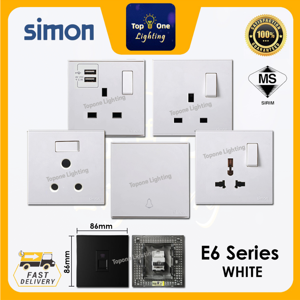 Simon E6 Series Switch / Switches & Socket Outlet (WHITE) Shopee Malaysia
