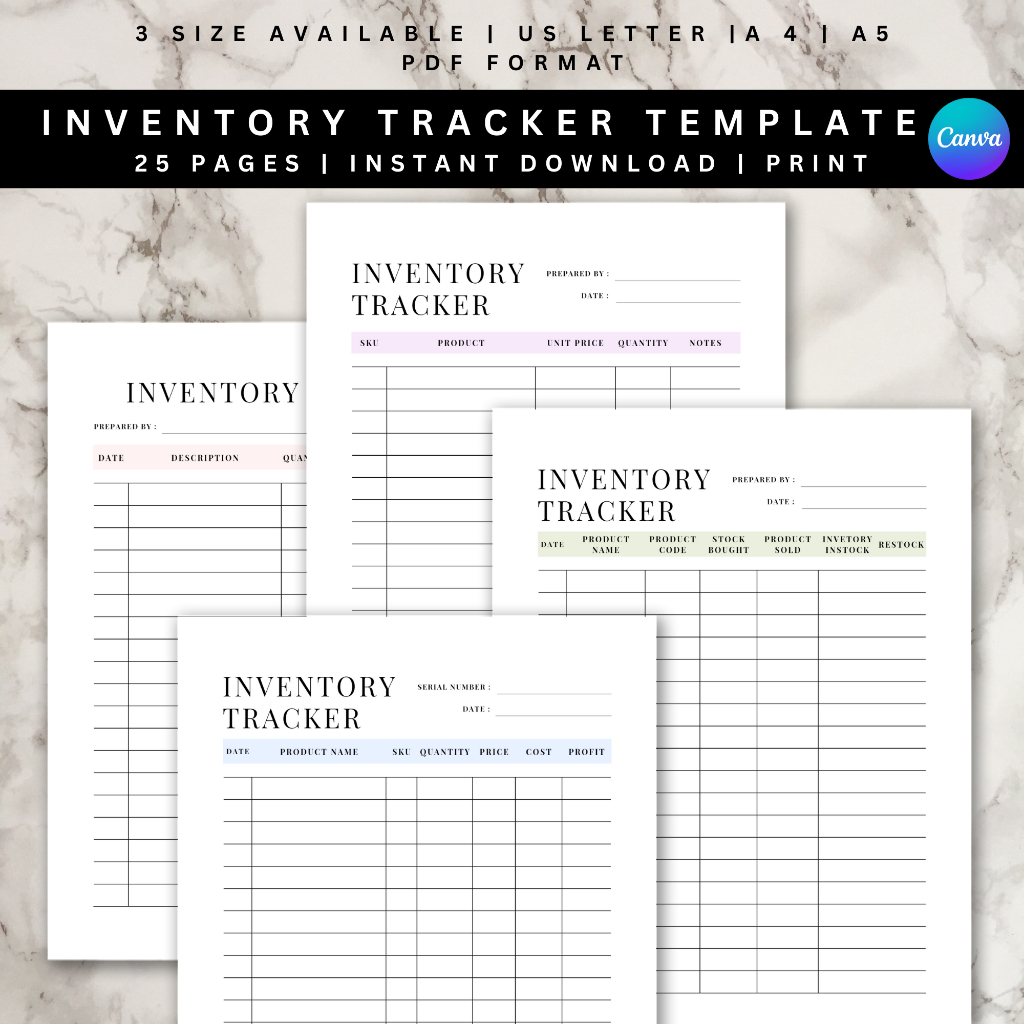 Smart Financial Organizer Inventory Tracker Printable Inventory sheet ...