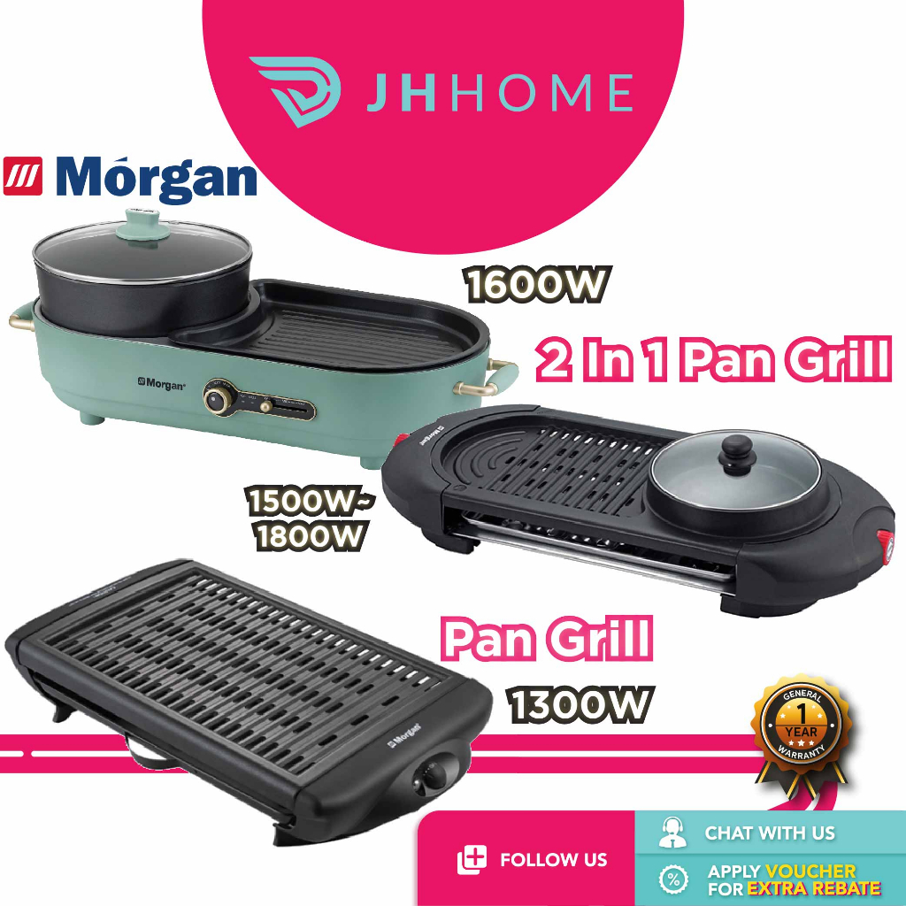 2 In 1 Pan Grill w 2.5L Pot MPGDB899NS 1800W MPGDA898NS