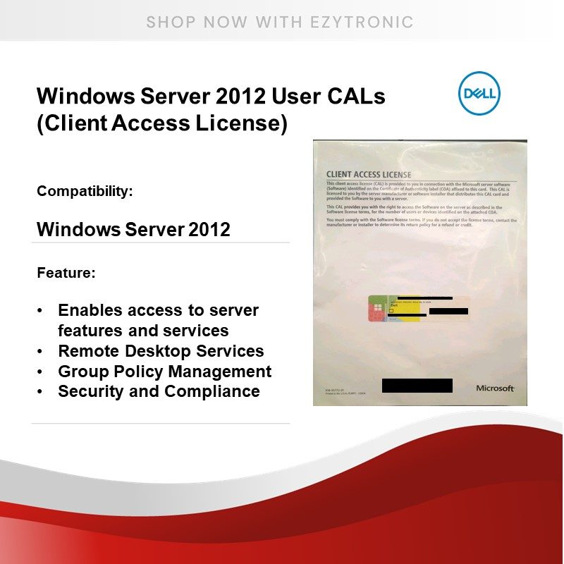 Windows Server 2012 User Cals Client Access License Shopee Malaysia 9540