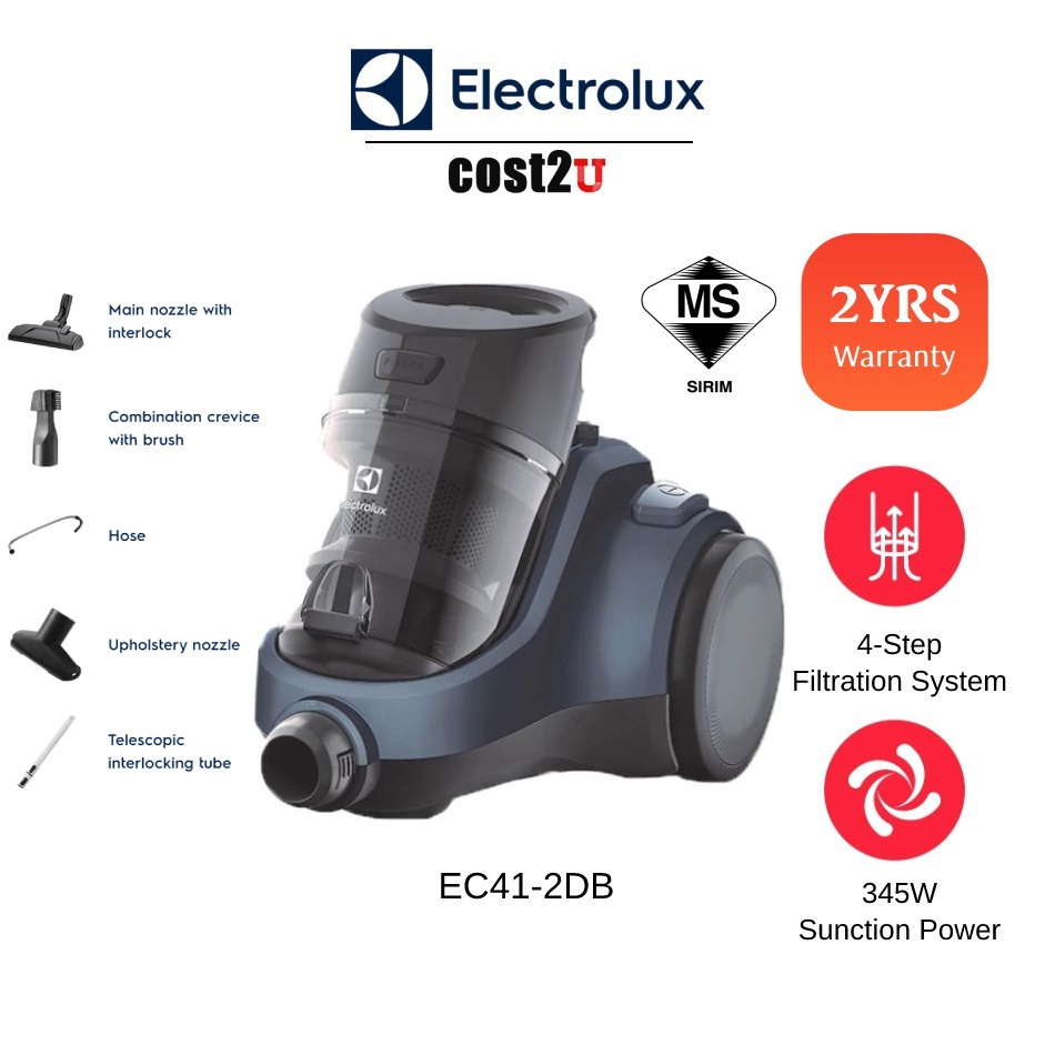Electrolux EASE C4 Bagless Canister Vacuum Cleaner 2000W EC412DB