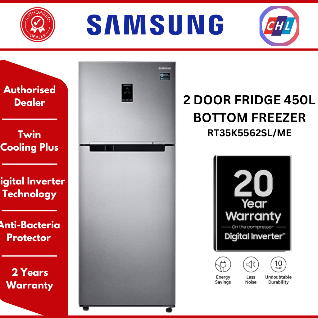 SAMSUNG 2 DOOR REFRIGERATOR TOP FREEZER WITH TWIN COOLING PLUS 450L