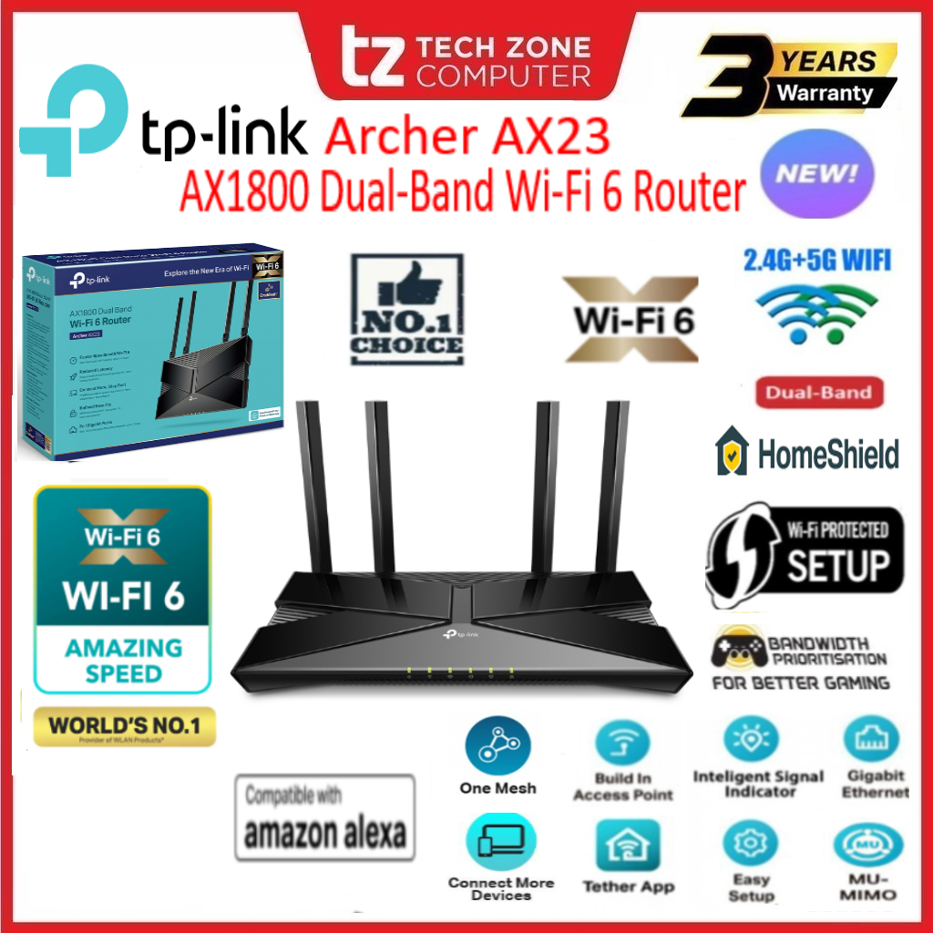 TP-Link Archer AX23 - AX1800 Dual-Band Wi-Fi 6 Gigabit Wireless Router ...