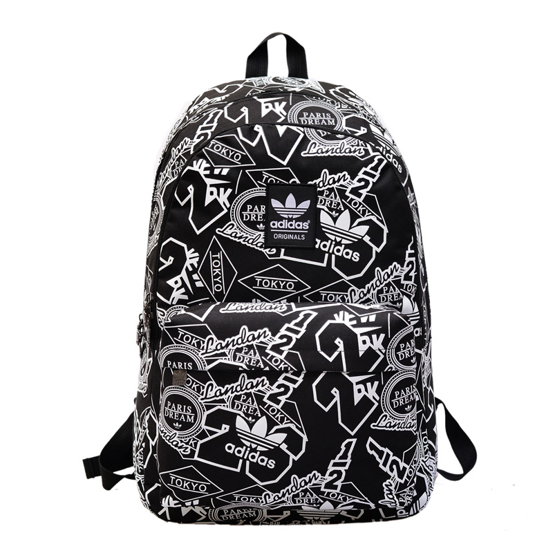 Typo Art Backpack Travel Bagpack Laptop Shoulder Adidas Bag Black Man ...