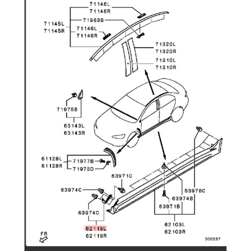 2pcs Front side skirt bracket - Mitsubishi lancer evolution 10/evo x ...