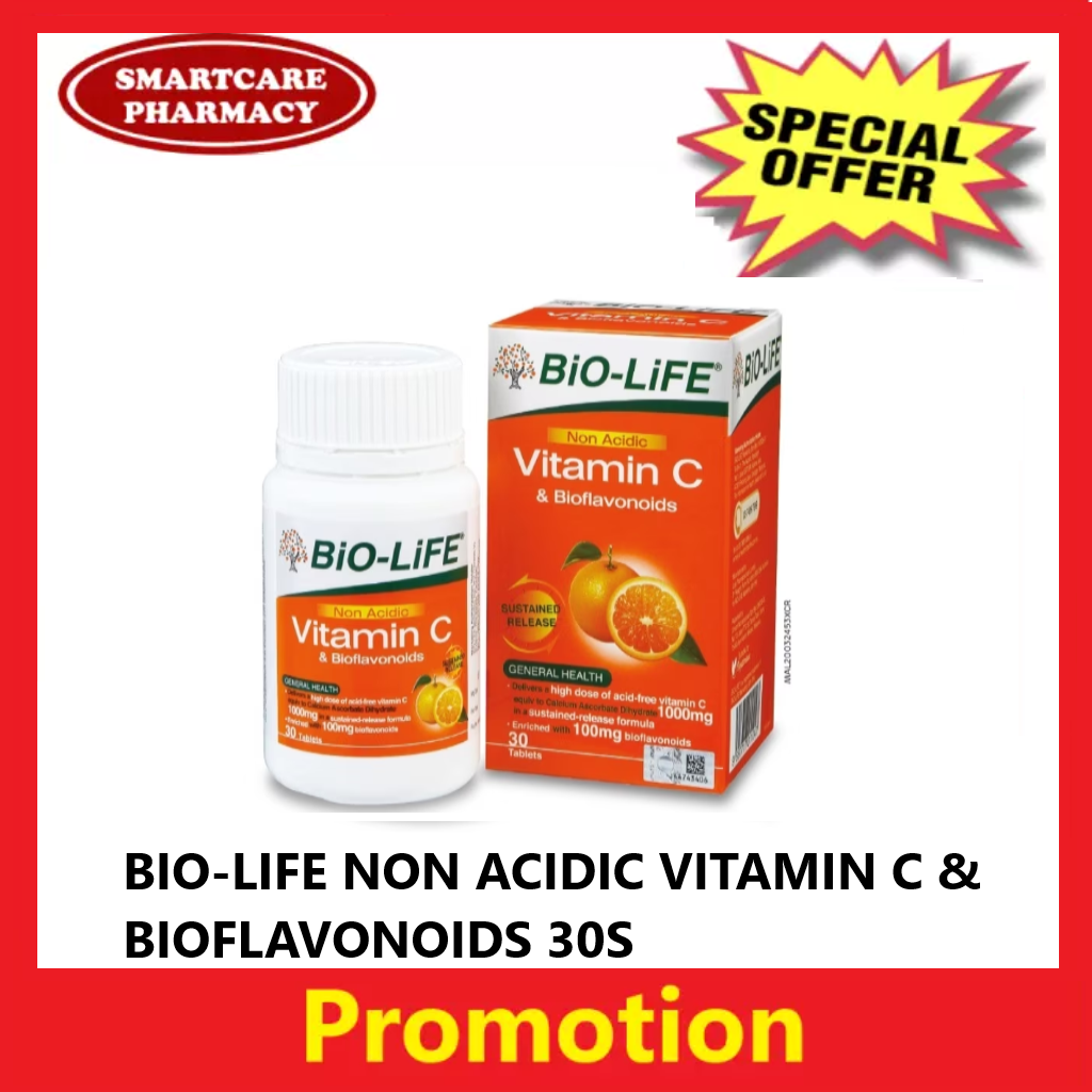 BIOLIFE NON ACIDIC VITAMIN C & BIOFLAVONOIDS 30S Shopee Malaysia