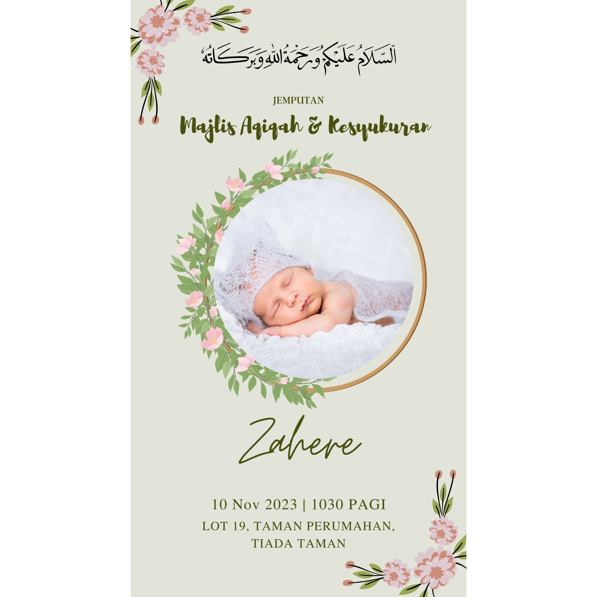 Kad Jemputan Majlis Aqiqah Design B 3 Shopee Malaysia